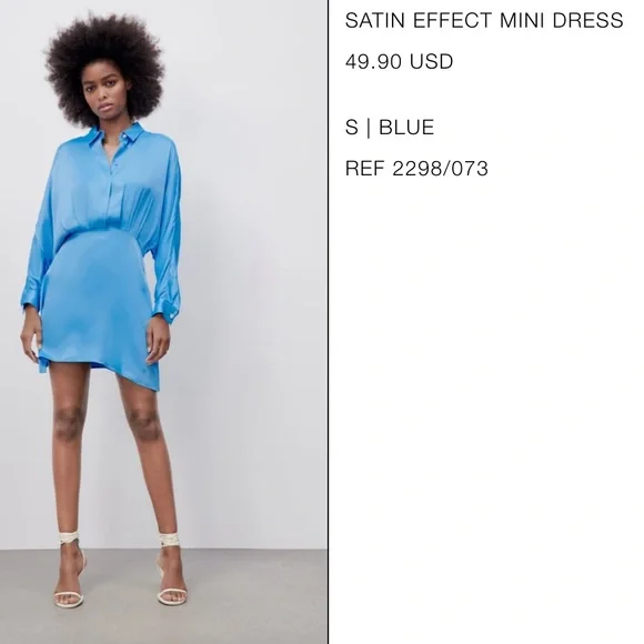 princess polly baby blue dress Zara | Dresses | Zara Silk Dress